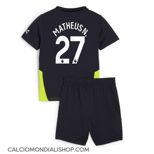 Maglie da calcio Manchester City Matheus Nunes #27 Seconda Maglia Bambino 2024-25 Manica Corta (+ Pantaloni corti)